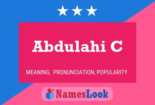 Poster del nome Abdulahi C