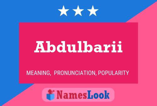 Poster del nome Abdulbarii