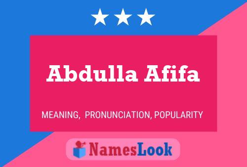 Poster del nome Abdulla Afifa