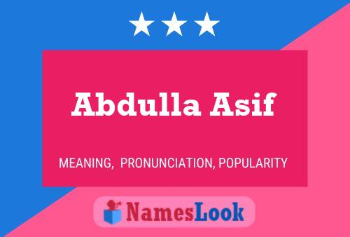 Poster del nome Abdulla Asif