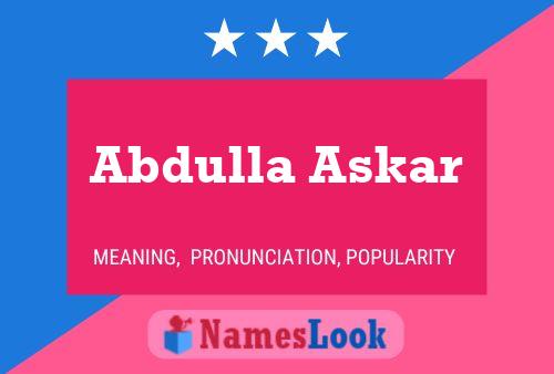 Poster del nome Abdulla Askar