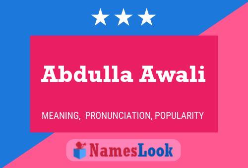 Poster del nome Abdulla Awali