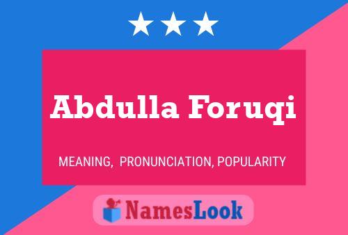 Poster del nome Abdulla Foruqi