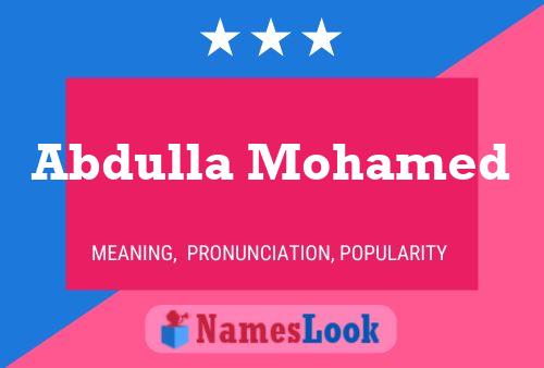 Poster del nome Abdulla Mohamed