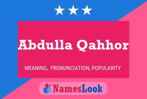 Poster del nome Abdulla Qahhor