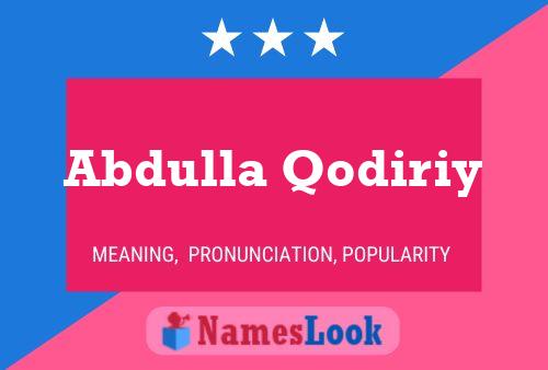 Poster del nome Abdulla Qodiriy