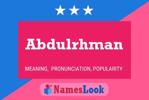 Poster del nome Abdulrhman