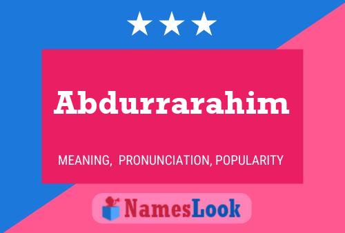 Poster del nome Abdurrarahim