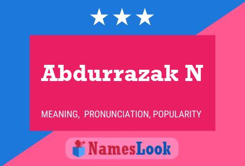 Poster del nome Abdurrazak N