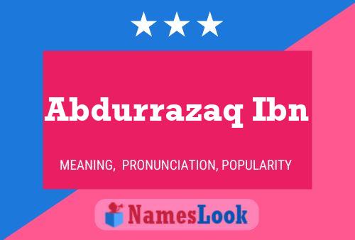 Poster del nome Abdurrazaq Ibn