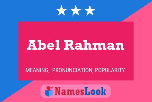 Poster del nome Abel Rahman