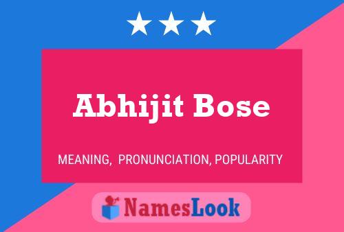 Poster del nome Abhijit Bose