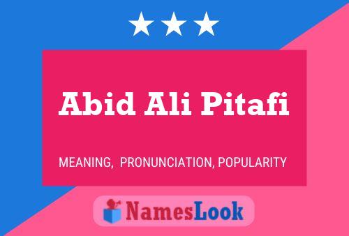 Poster del nome Abid Ali Pitafi