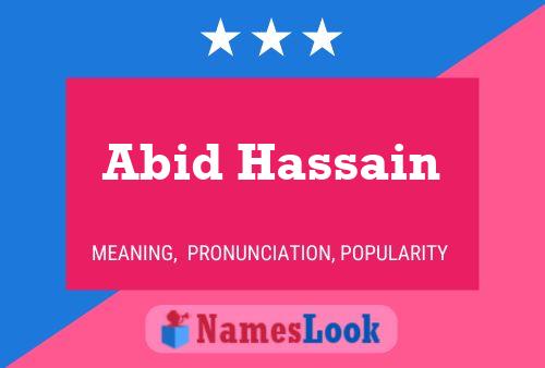 Poster del nome Abid Hassain