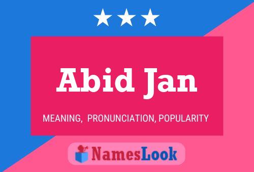 Poster del nome Abid Jan