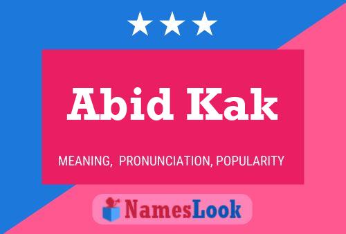 Poster del nome Abid Kak