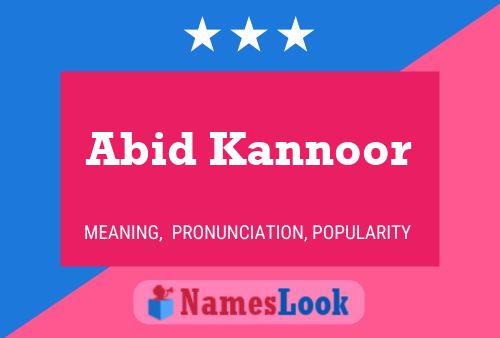 Poster del nome Abid Kannoor