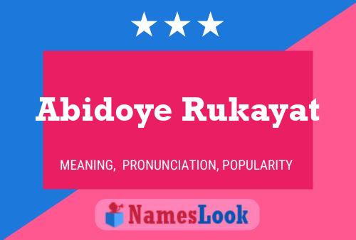 Poster del nome Abidoye Rukayat