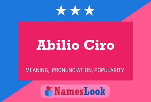 Poster del nome Abilio Ciro