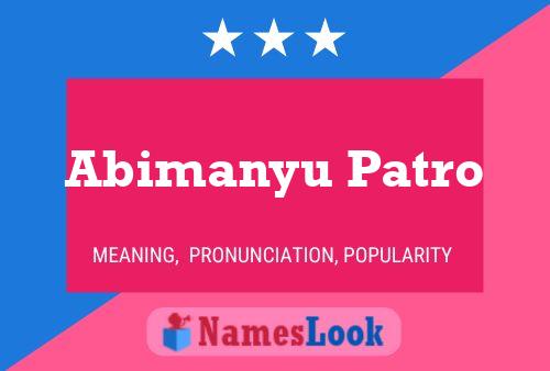 Poster del nome Abimanyu Patro