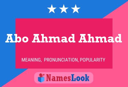 Poster del nome Abo Ahmad Ahmad