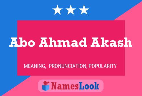 Poster del nome Abo Ahmad Akash