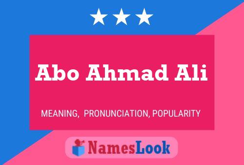 Poster del nome Abo Ahmad Ali