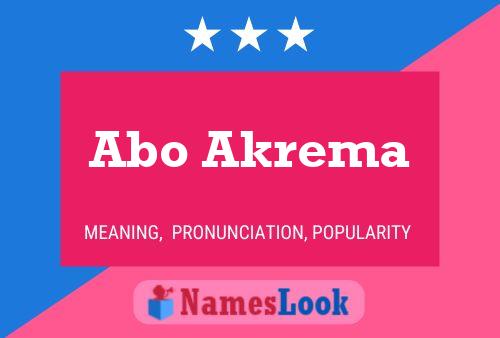 Poster del nome Abo Akrema