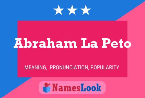 Poster del nome Abraham La Peto