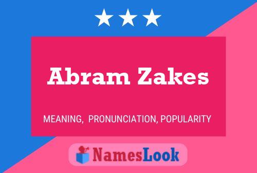 Poster del nome Abram Zakes