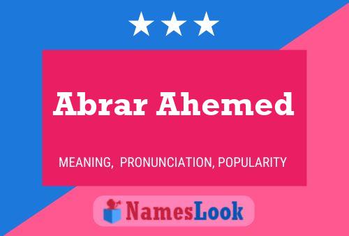 Poster del nome Abrar Ahemed