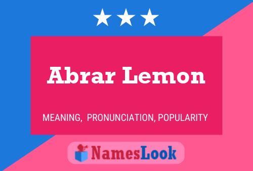 Poster del nome Abrar Lemon