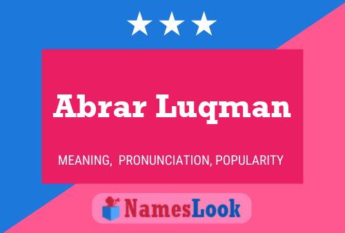 Poster del nome Abrar Luqman