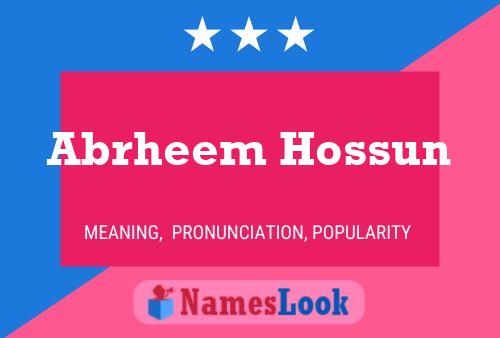 Poster del nome Abrheem Hossun