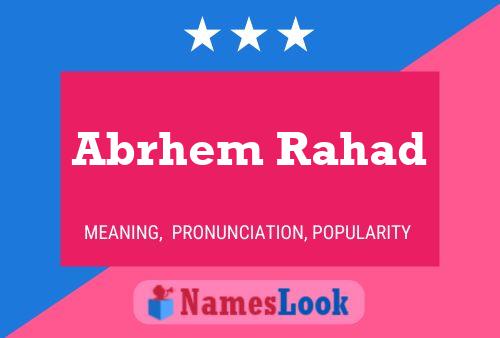 Poster del nome Abrhem Rahad