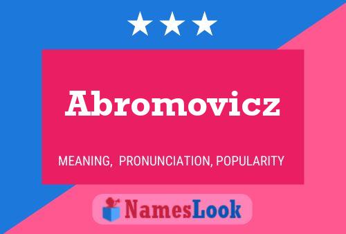 Poster del nome Abromovicz