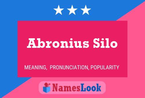 Poster del nome Abronius Silo