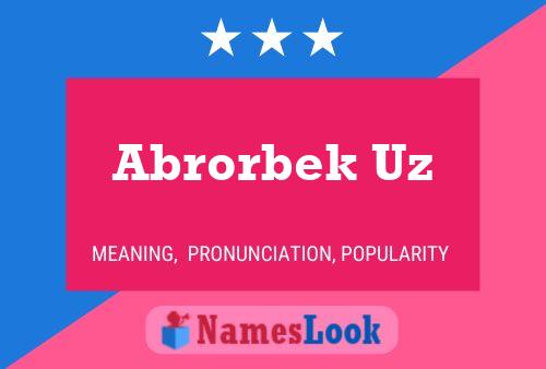 Poster del nome Abrorbek Uz