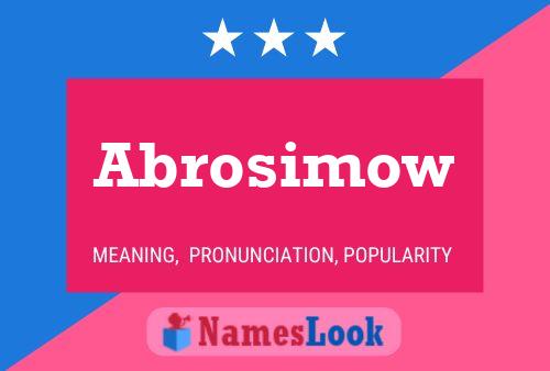 Poster del nome Abrosimow