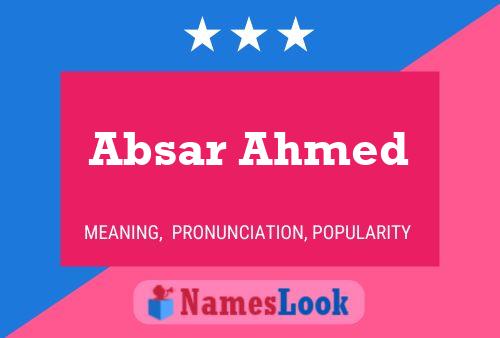 Poster del nome Absar Ahmed