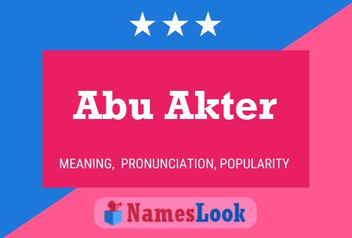 Poster del nome Abu Akter