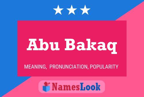 Poster del nome Abu Bakaq