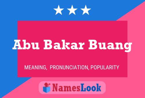 Poster del nome Abu Bakar Buang