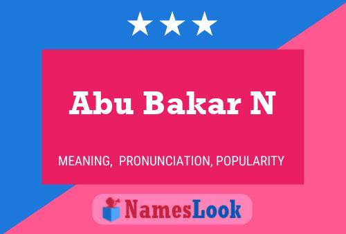 Poster del nome Abu Bakar N