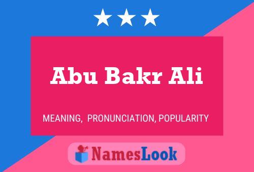 Poster del nome Abu Bakr Ali