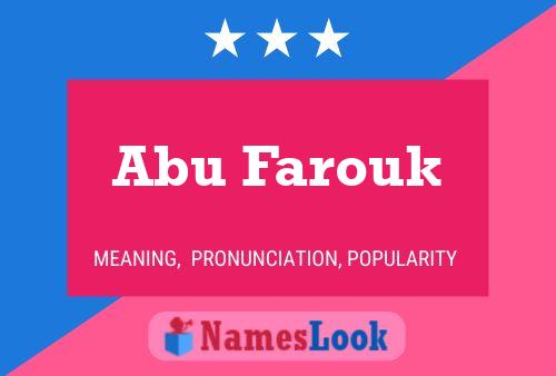 Poster del nome Abu Farouk