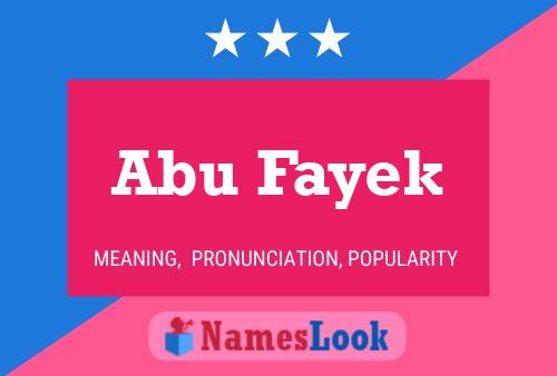 Poster del nome Abu Fayek