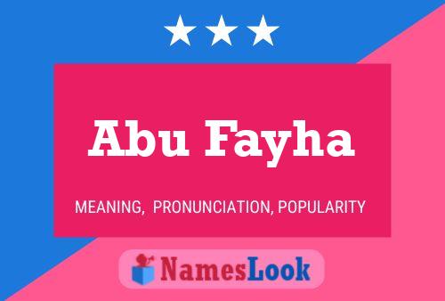 Poster del nome Abu Fayha