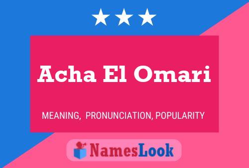 Poster del nome Acha El Omari