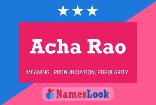 Poster del nome Acha Rao